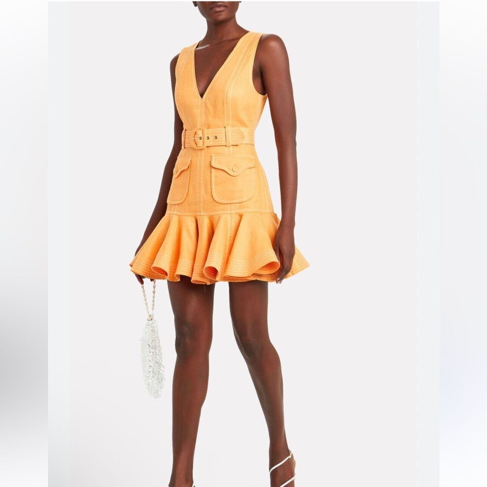 Zimmermann Orange Belted Dress